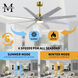 Atlas Ariella - LK 64 inch Brushed Brass with Barn Wood Tone Blades Ceiling Fan